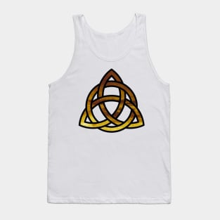 Celtic Trinity Knot Triquetra with Circle Rust/Gold Style Design Tank Top